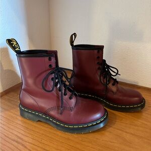 Maroon Dr. Martens.  Like new. Worn 1 time